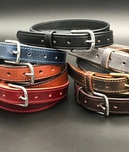 1" Leather Dress Belt: Amish Handmade Stitched Western Strap