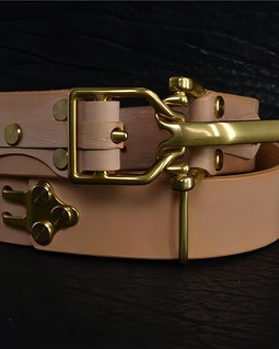 Handmade Littleton Cavalry Leather Belt Mens Street Wear Belts