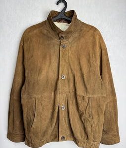 90s Men Suede Zip Up Jacket, Genuine Leather Hunting Jacket, Oversized Country Jacket, Retro Western Trucker Jacket, Brown Cowboy Suede Coat