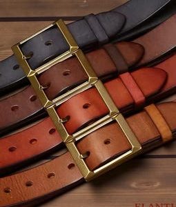 Men’s full-grain cowhide leather belt – Solid brass buckle