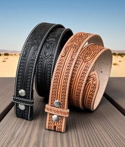 Western Leather Strap Handmade Personalized Tooled Leather Belts Embossed Full Grain Removable Buckle Cowboy Belt Western Gift