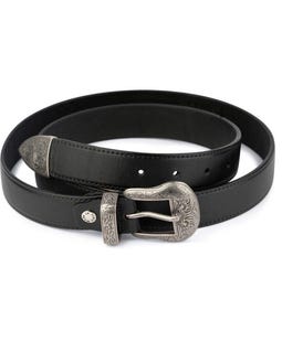 Black Western Belt for Men, Full Grain Leather Cowboy Belt, Vintage Buckle Belt, Casual Dress Belt, Mens Leather Belt, Gift for Him