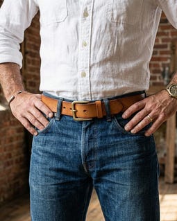 Engraved Leather Belt, Custom Anniversary Gift, Handmade Top-Grain Belt