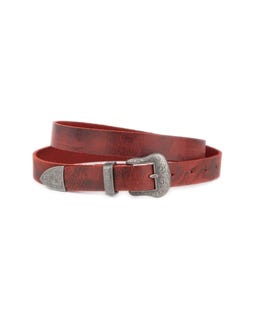 Red Western Leather Belt, Mens Womens Full Grain Belt, 1 Inch Cowboy Belt, Silver Tip Belt, Texas Leather Belt, Cowgirl Belt