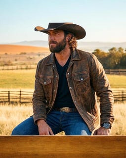 Men’s Distressed Leather Jacket | Brown Cowboy Leather Jacket | Western Trucker Leather Jacket | Genuine Leather Coat for Men