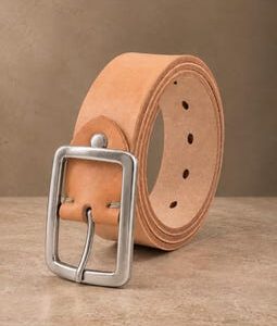 Vegetable Tanned Leather Belt, Handmade 4 cm / 1.57 Wide Belt
