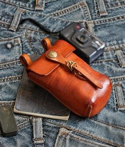 Leather Belt Pouch for Men, Vintage Leather Waist Bag, Horsehide or Italian Cowhide